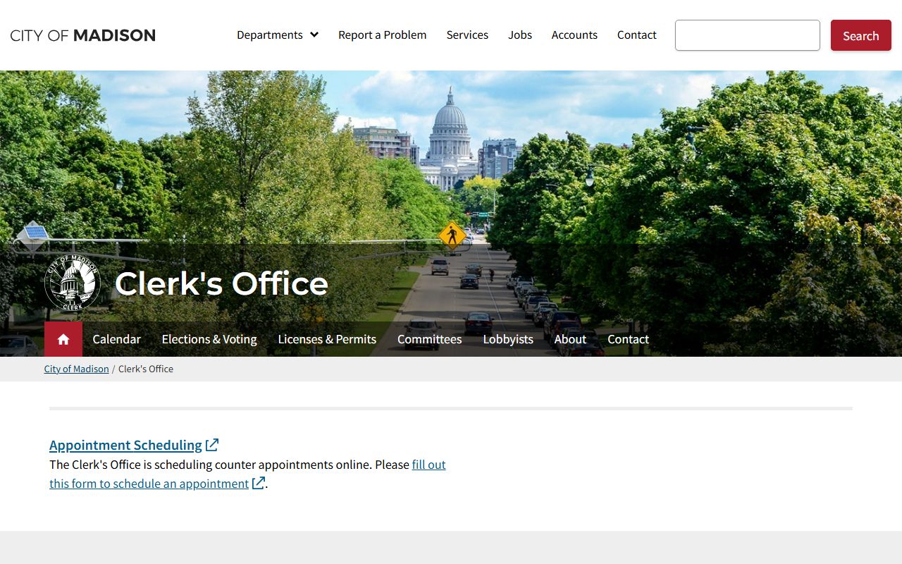 Madison People Search at the city clerk office