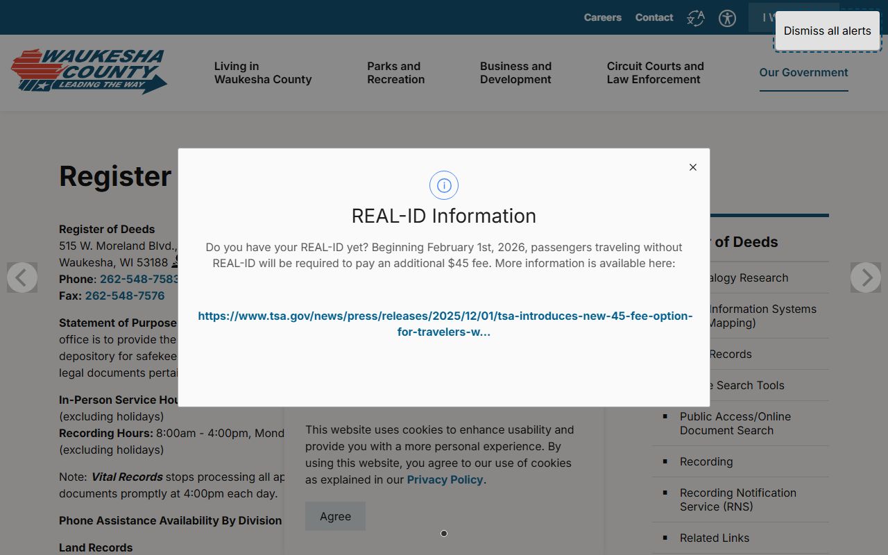 Waukesha County Register of Deeds People Search