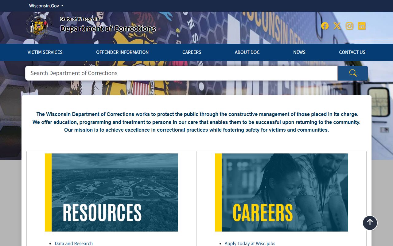 Wisconsin People Search department of corrections portal